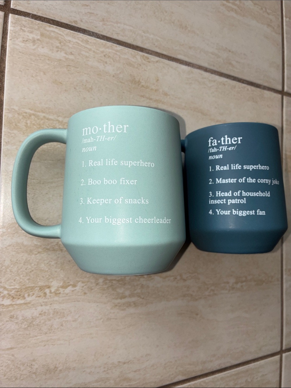 Indigo Mother & Father Mugs